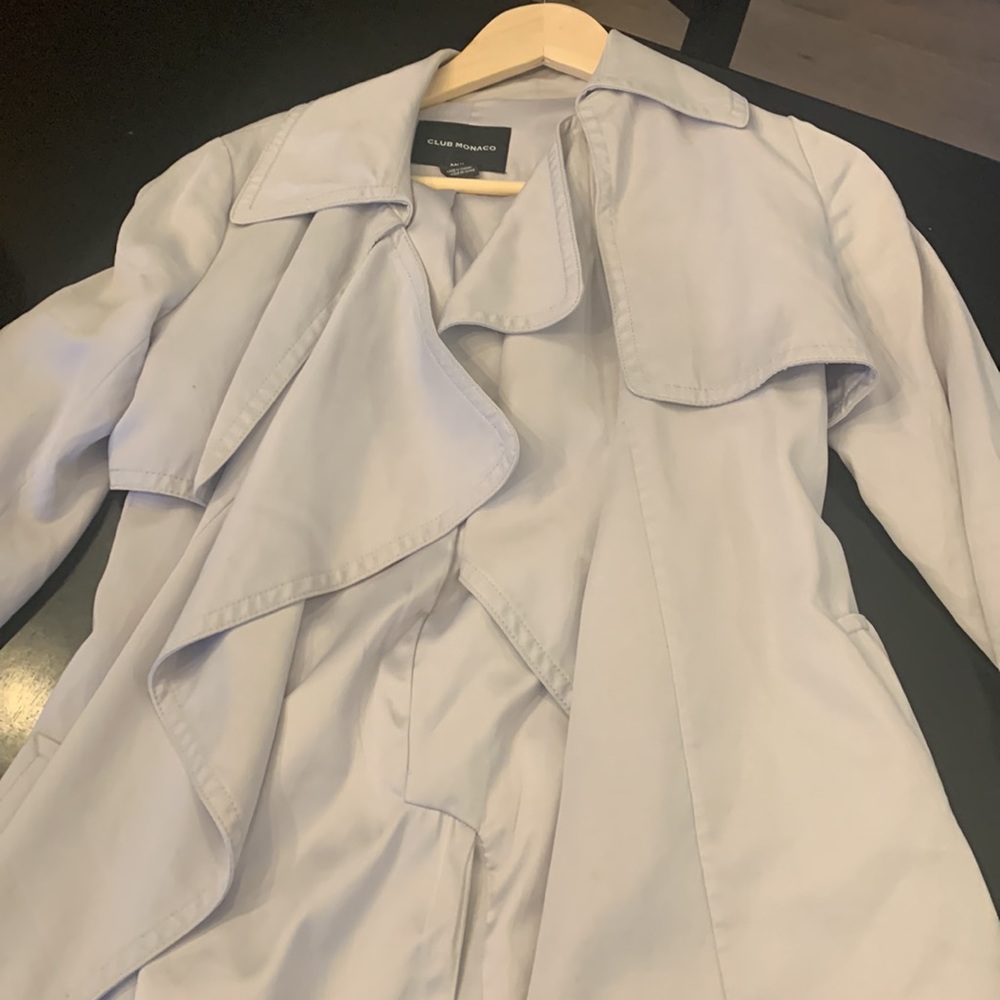 Trench coat light grey I am 5’5 for reference